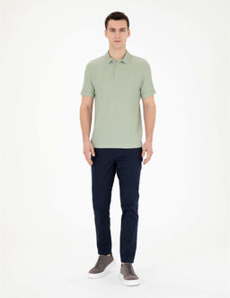 Lacivert Slim Fit Kanvas Pantolon