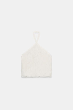 TOP HALTER PLUMAS HILO METALIZADO / Crudo - Zara фото 5