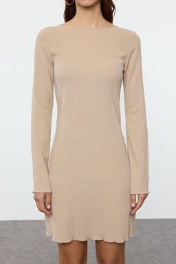 Vizon Duz A-line S?rt Dekolteli Mini Orme Elbise TWOAW25EL00460 - Trendyolmilla фото 3