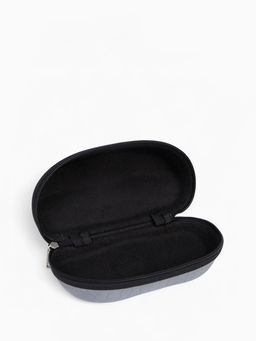 Футляр для очков на молнии, длина 16 см, серый