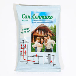Цена за 2 шт. Средство для дачных туалетов и септиков «Сан.Септико» на 2 куб.метра