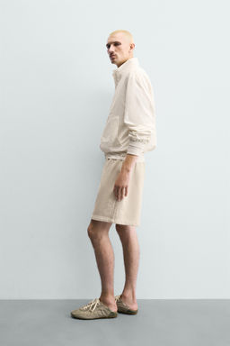 BERMUDA JOGGER LAVADA TEXTO ESTAMPADO / Crudo - Zara фото 4