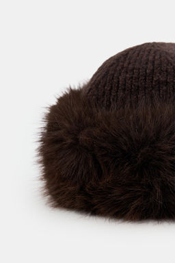 FAUX FUR KNIT BEANIE - Zara фото 5