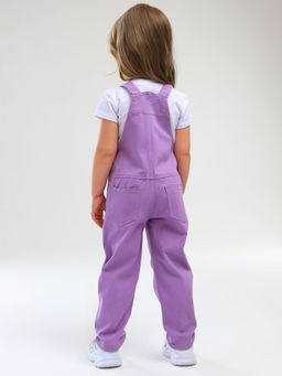 Полукомбинезон джинсовый для девочек - Синий мир фото 6