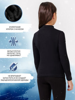 Черный джемпер из египетского хлопка для девочек - Mark formelle фото 2