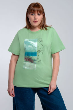 Арт. 31105 Футболка женская 50-58 (5 шт) Цвет:салатовый - Калинка фото 4