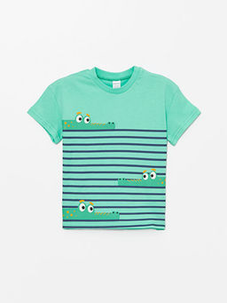 Bisiklet Yaka K?sa Kollu Bask?l? Erkek Bebek Ti??rt 2li - Waikiki фото 3