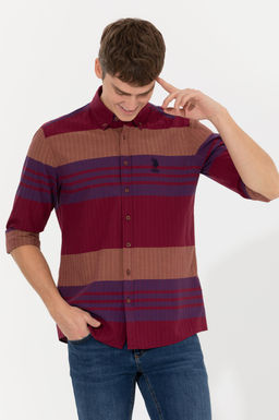 U. S. Polo Assn Мужская рубашка с длинным рукавом вишневого цвета - U.s. polo assn фото 15