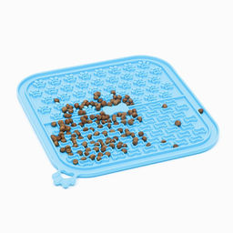 Коврик для лизания на присосках 18.518.5 см, силикон, голубой