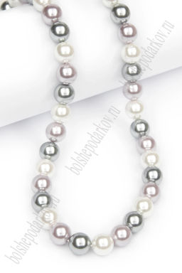 Бусины круглые на нитке 8 мм (SF-8069) жемчуг микс №2