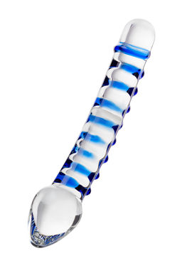 Двусторонний фаллоимитатор Sexus Glass, стекло, прозрачный, 20 см  фото 2