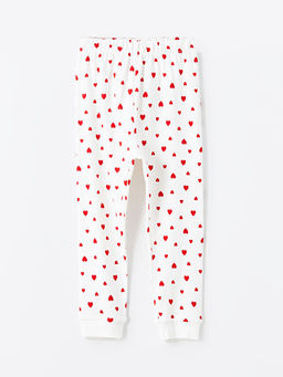 Beli Lastikli Bask?l? K?z Bebek Pijama Alt
