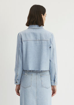 Thalia Mavi Premium Buz Mavi Jean Ceket фото 4