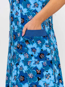 Халат женский, цвет голубой синий