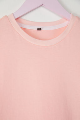 Gul Kurusu-Pudra-Ekru 3lu K?z Cocuk %100 Pamuk Basic K?sa Kol Orme T-Shirt TKDSS25TS00023 - Trendyolmilla фото 5
