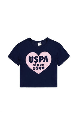 Футболка U.s. Polo Assn для девочек темно-синяя  фото 7