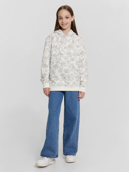 Худи для девочек кремовое с принтом - Mark formelle фото 3