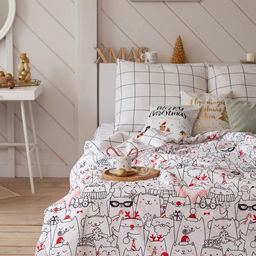 Постельное белье Этель 1.5 сп Xmas cat 143*215 см, 150*214 см, 70*70 см - 2 шт  фото 22