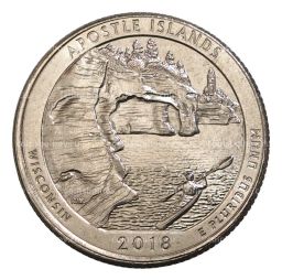Монета 25 центов 2018 года Р США Национальные парки  №42 Национальное побережье Апостл-Айлендс