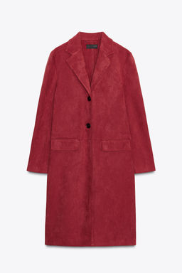 FAUX SUEDE FROCK COAT