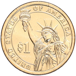 Монета 1 доллар 2020 года (D) США 41-й президент США Джордж Герберт Уокер Буш