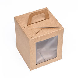 Цена за 2 шт. Коробка для десерта, упаковка кондитерская, крафт, с окном, 15×15×18 см