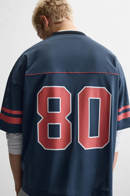 NUMBERED MESH TEXTURED T-SHIRT - Zara фото 7