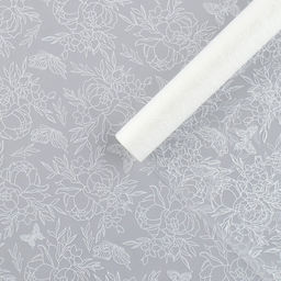 Плёнка для цветов упаковочная матовая «Контурные цветы» 0.7 х 8 м, 40 мкм