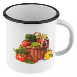 "Сентябрь" Кружка эмалированная 1л, д10,5см, h12см, белый (Россия)