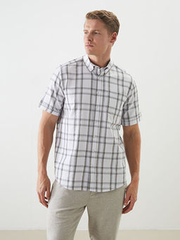 Regular Fit K?sa Kollu Ekose Erkek G?mlek