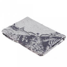 Скатерть д180см Рождественская ярмарка, длина стола д120см, на 6 персон, жаккард/пестроткань: лен 51% хлопок 49%, плотность 220г/м2, упаковка подарочная коробка 36х26х4см, Домашняя мода (Россия)  фото 5