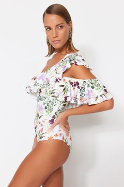 Cicek Desenli Tek Omuz Volanl? Normal Paca Mayo TBESS23MA00027