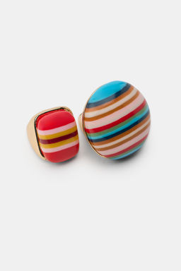 PACK 2 ANILLOS RAYAS RESINA / Multicolor - Zara фото 8