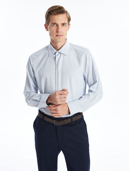 Slim Fit Uzun Kollu Ekose Gabardin Erkek G?mlek