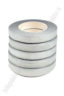 Лента флористическая металлик 1,2 см (1 шт) SF-2991, серебро №3012