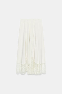 FALDA MIDI VOLUMEN ENCAJE / Crudo - Zara фото 5