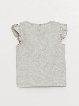 Bisiklet Yaka Bask?l? K?sa Kollu K?z Bebek Ti??rt - Waikiki фото 2