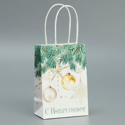 Пакет крафтовый Роскошь Нового года, 15 10 6 см - Дарите счастье фото 10
