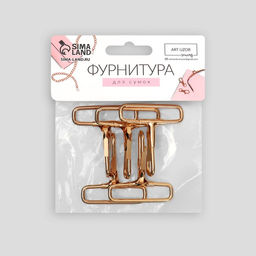 Цена за 3 шт. Карабин металлический, 50 45 мм / 38 3 мм, 5 шт, цвет золотой - Арт узор фото 4
