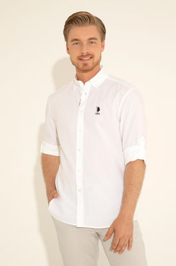 Мужская белая рубашка с длинным рукавом - U.s. polo assn фото 11