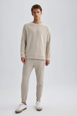 Толстовка стандартного кроя с круглым вырезом и вафельным узором - Defacto фото 2