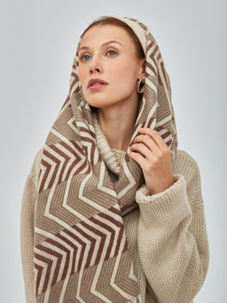 В составе шерсть и кашемир! теплый двусторонний палантин - Tantino фото 4