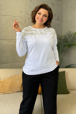 Джемпер Rumoda 2135/1 белый/длинный рукав  фото 4