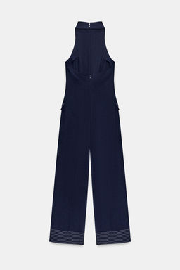 MONO HALTER VIVOS CONTRASTE / Azul tinta - Zara фото 7