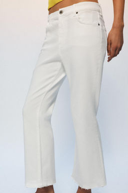 JEANS ZW COLLECTION CROPPED FLARE TIRO MEDIO / Blanco - Zara фото 2