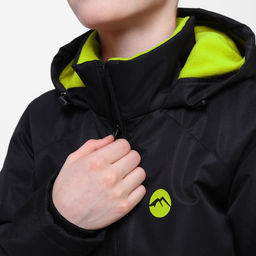 RODOS Куртка для мальчика мембрана демисезон М-245 Чёрный/Чёрный/Лайм