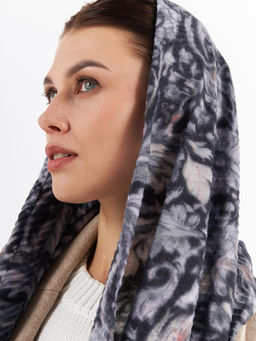 Большой, мягкий, тонкий и очень нежный двусторонний палантин с рисунком - Tantino фото 6