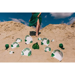 Блюдо стеклянное сервировочное Доляна Монстера, 2121 см, цвет зелёный  фото 15