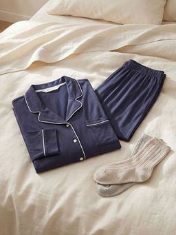 G?mlek Yaka Kad?n Pijama Tak?m?