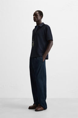 TEXTURED WEAVE POLO SHIRT WITH ZIP - Zara фото 22